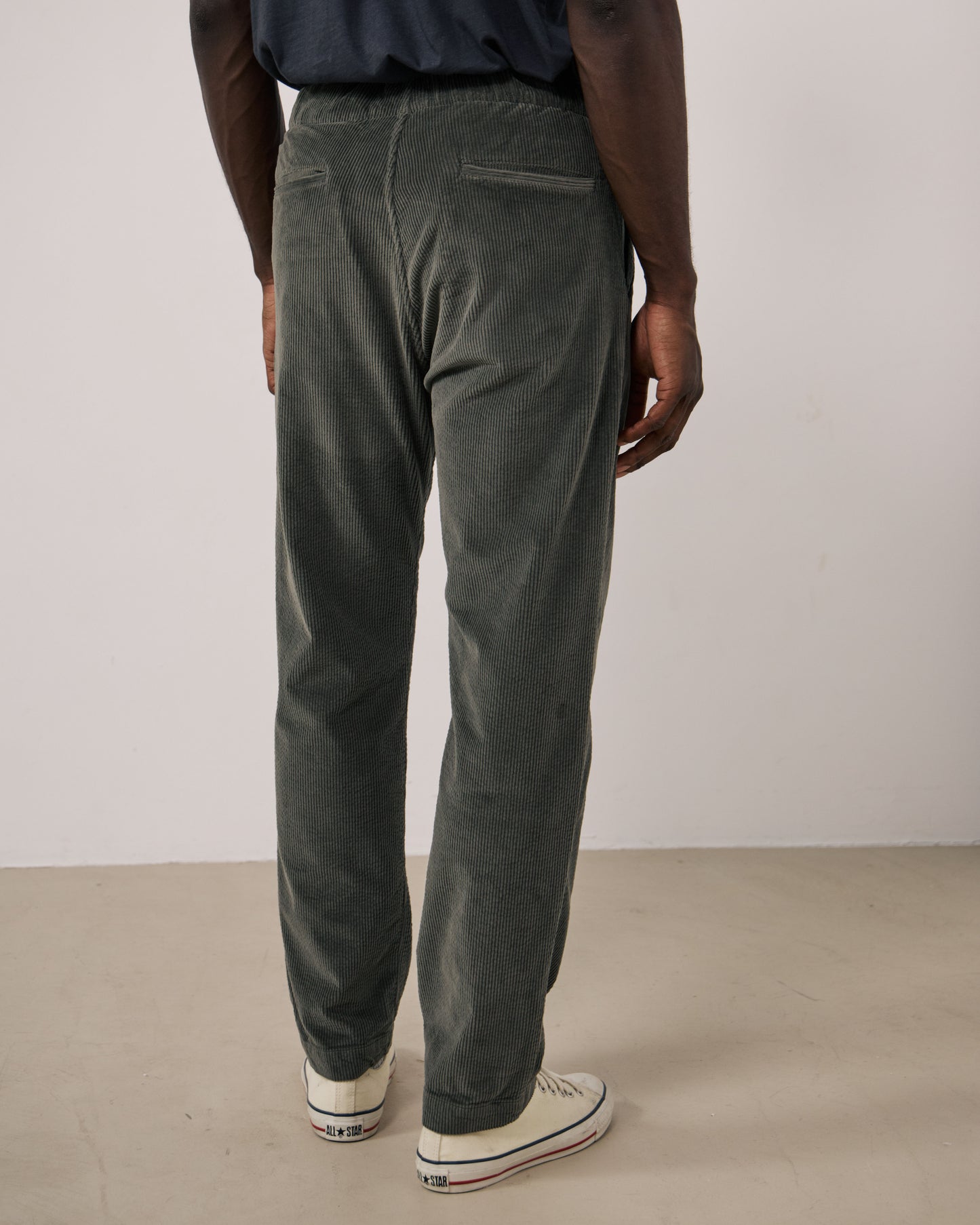 Pantalon Homme en Velours Côtelé Seersucker Vert Camo Joggy