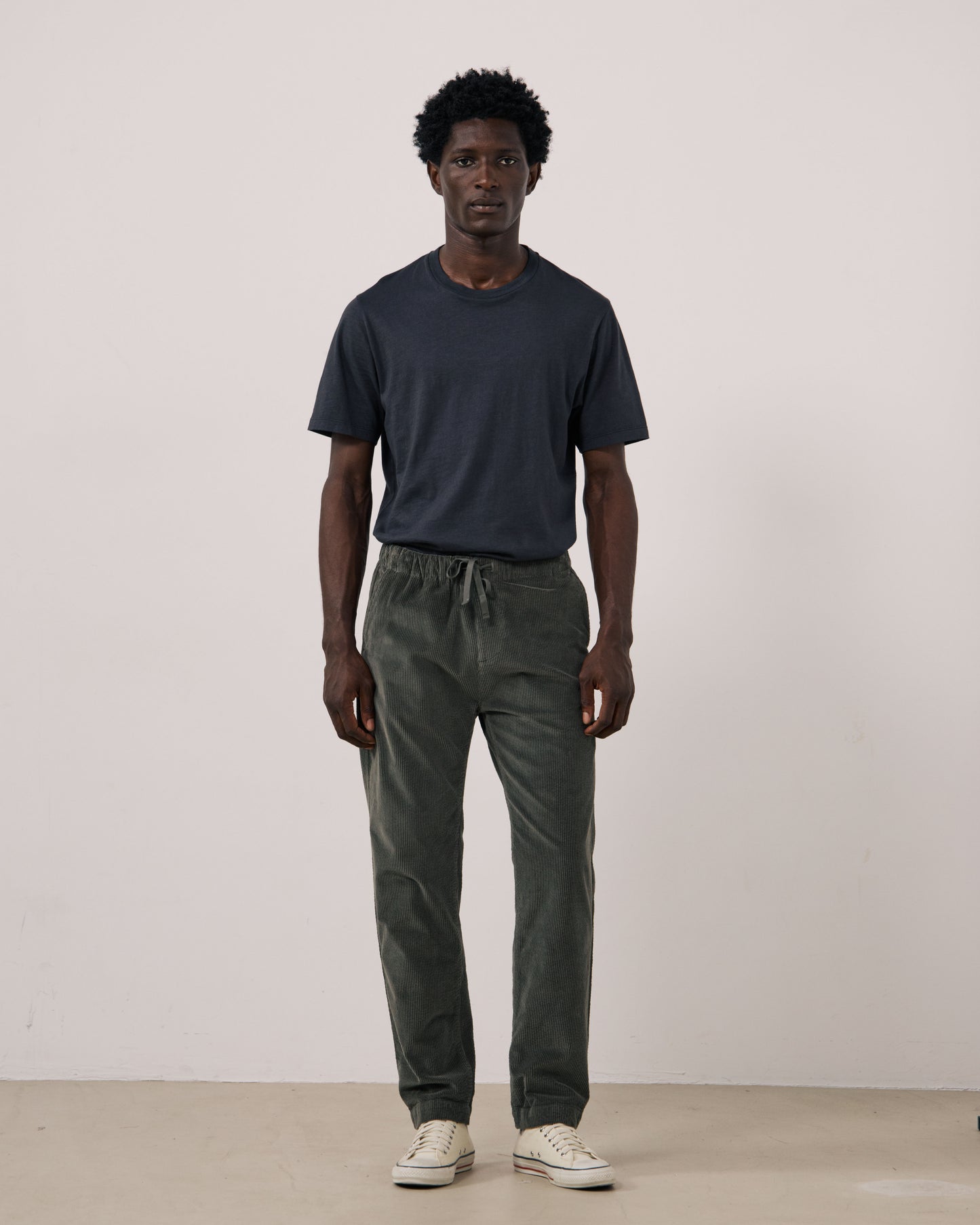 Pantalon Homme en Velours Côtelé Seersucker Vert Camo Joggy