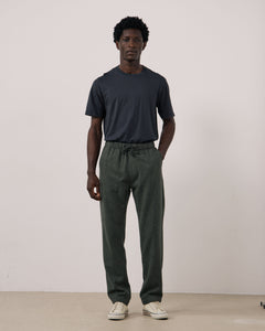 Pantalon Homme en Flanelle de laine Vert Militaire Joggy