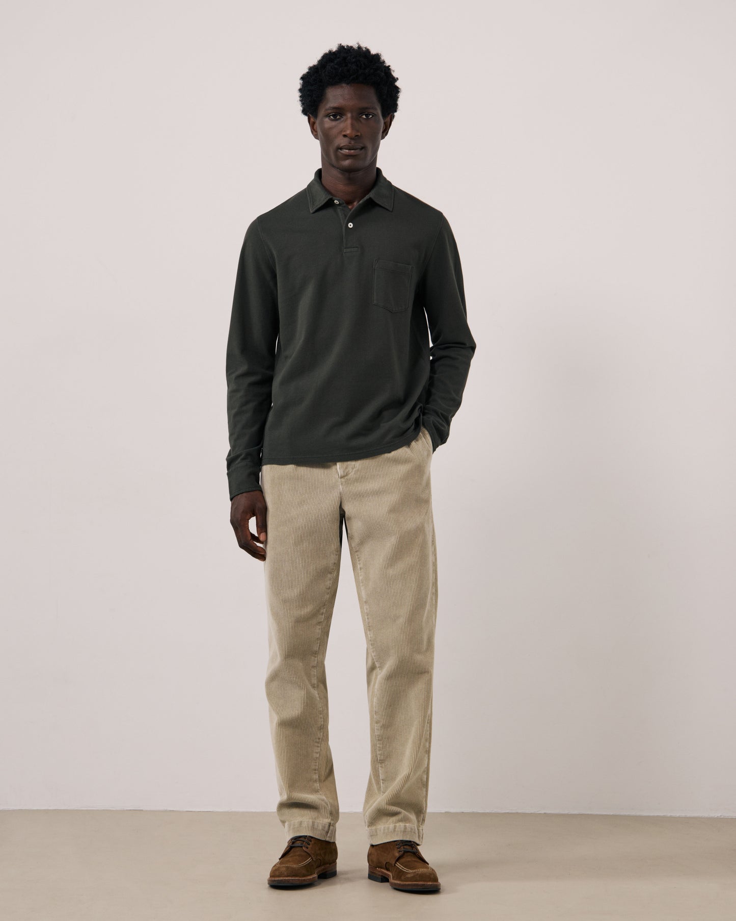 Polo Homme en Piqué de Coton Chocolat