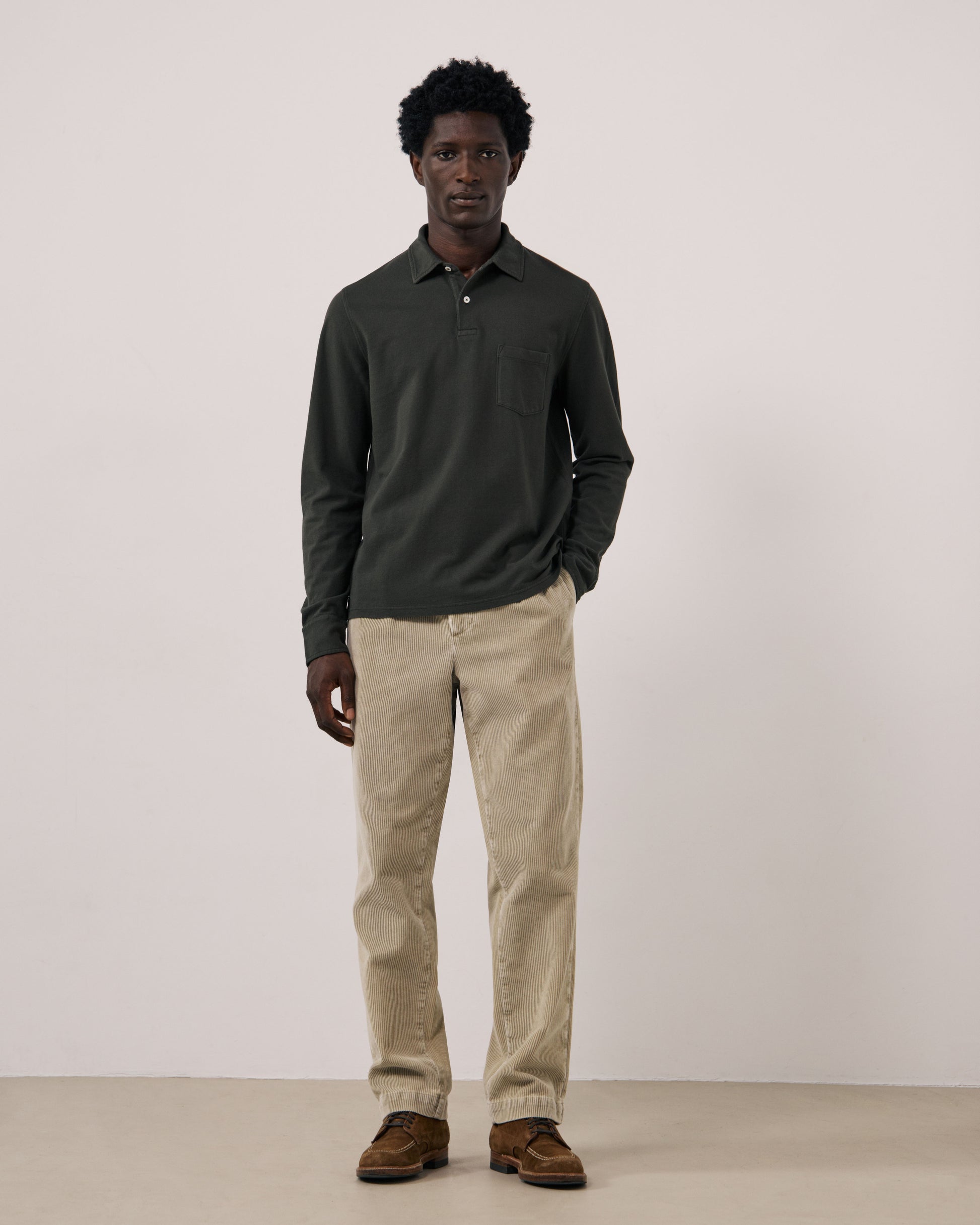Polo Homme en Piqué de Coton Chocolat