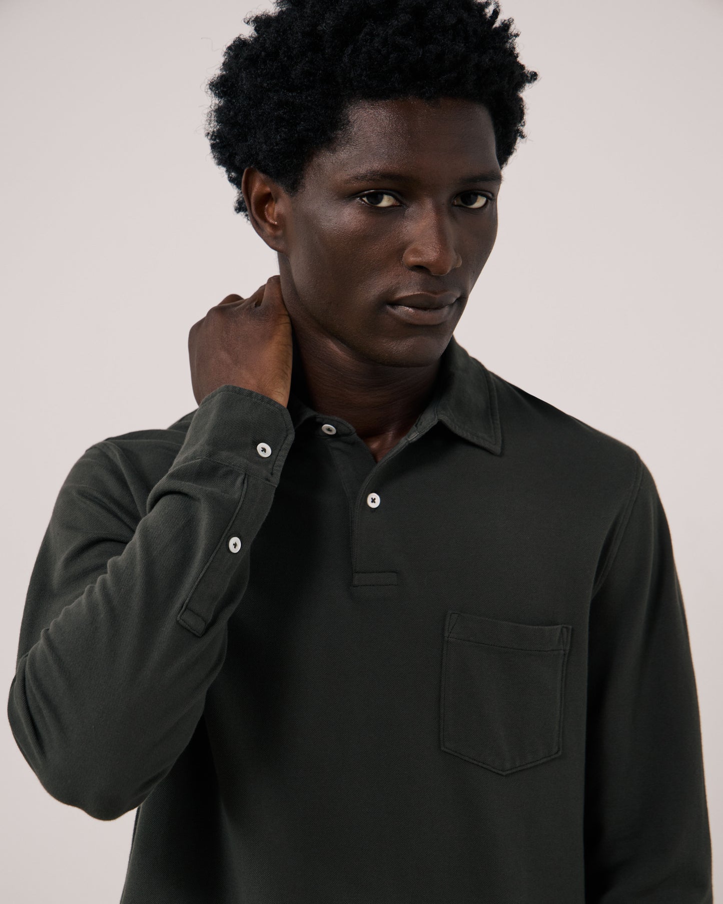Polo Homme en Piqué de Coton Chocolat