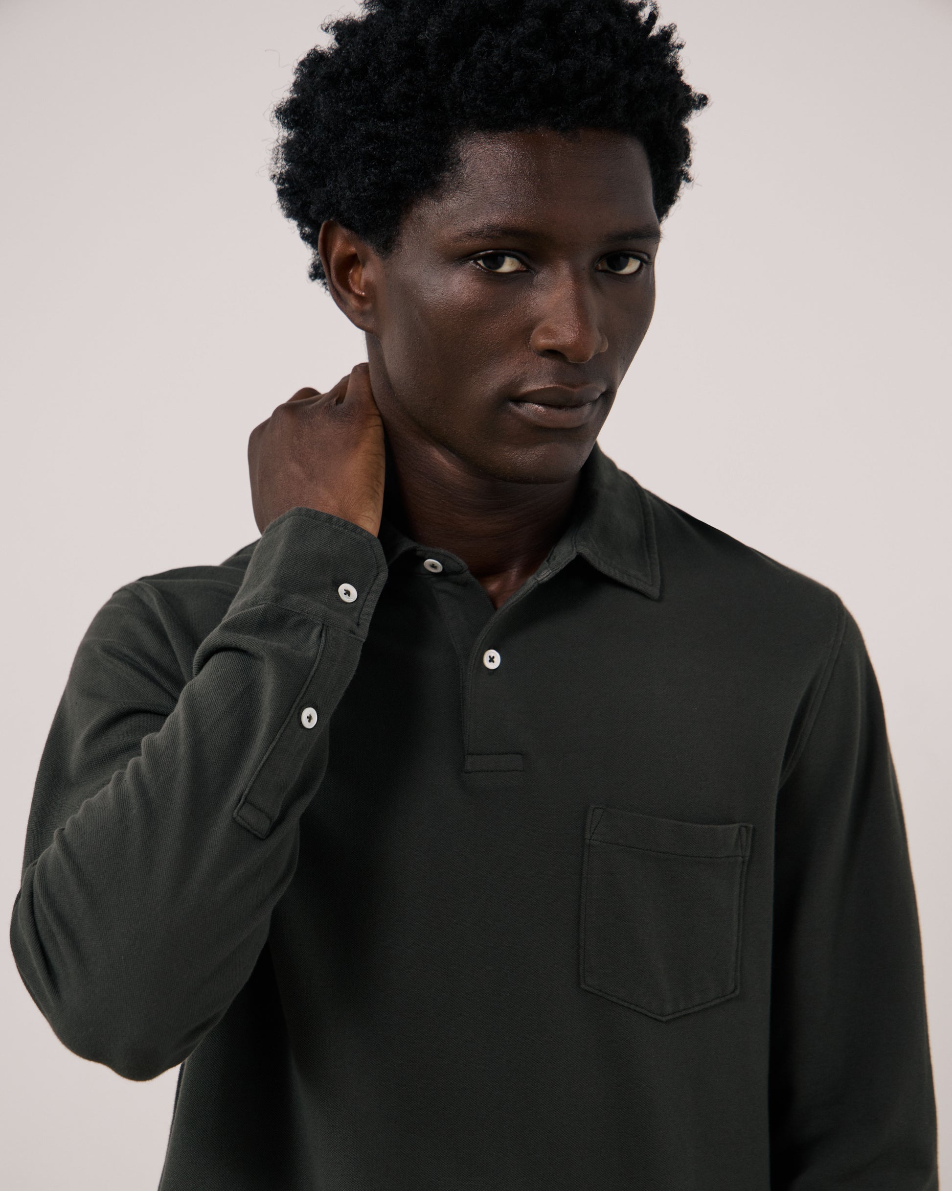 Polo Homme en Piqué de Coton Chocolat