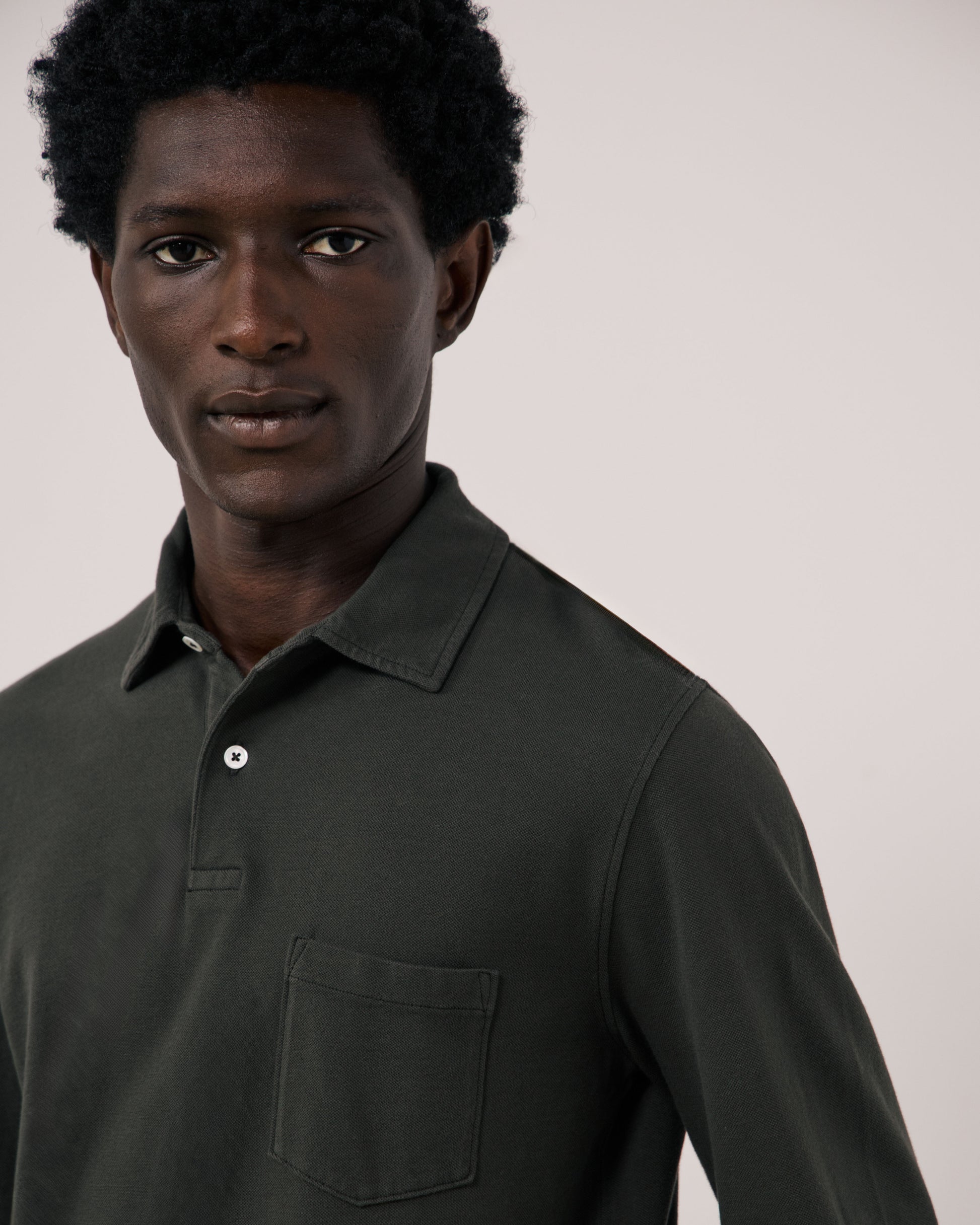 Polo Homme en Piqué de Coton Chocolat