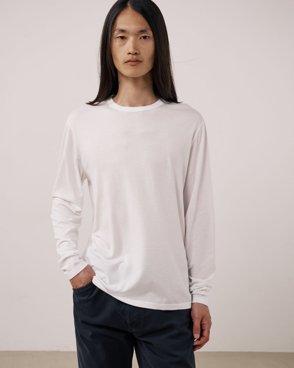 Maglietta da uomo in jersey di lyocell e cotone bianco Tee - Image principale