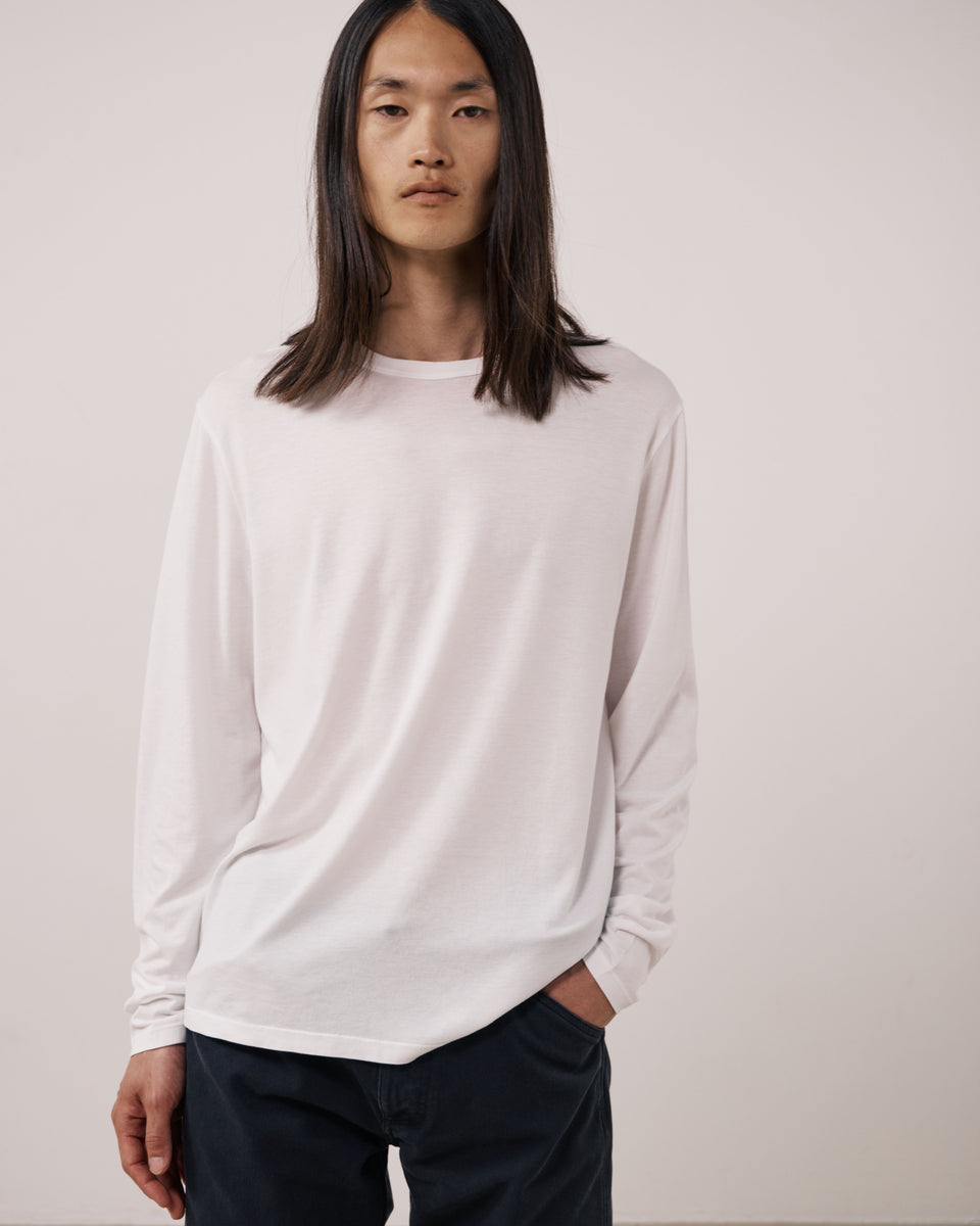 Maglietta da uomo in jersey di lyocell e cotone bianco Tee - Image 3