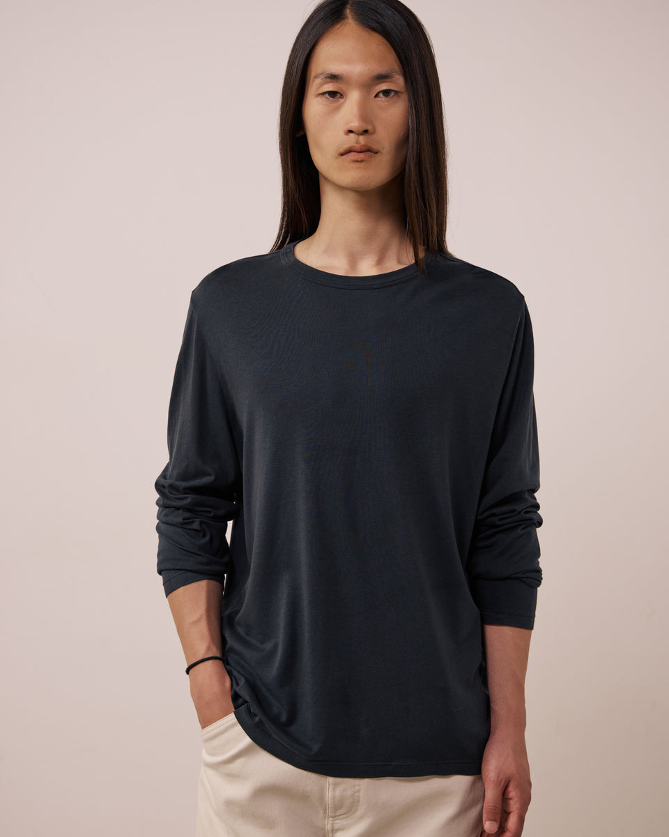 T-shirt Homme en Jersey de Lyocell & Coton Noir Tee - Image principale