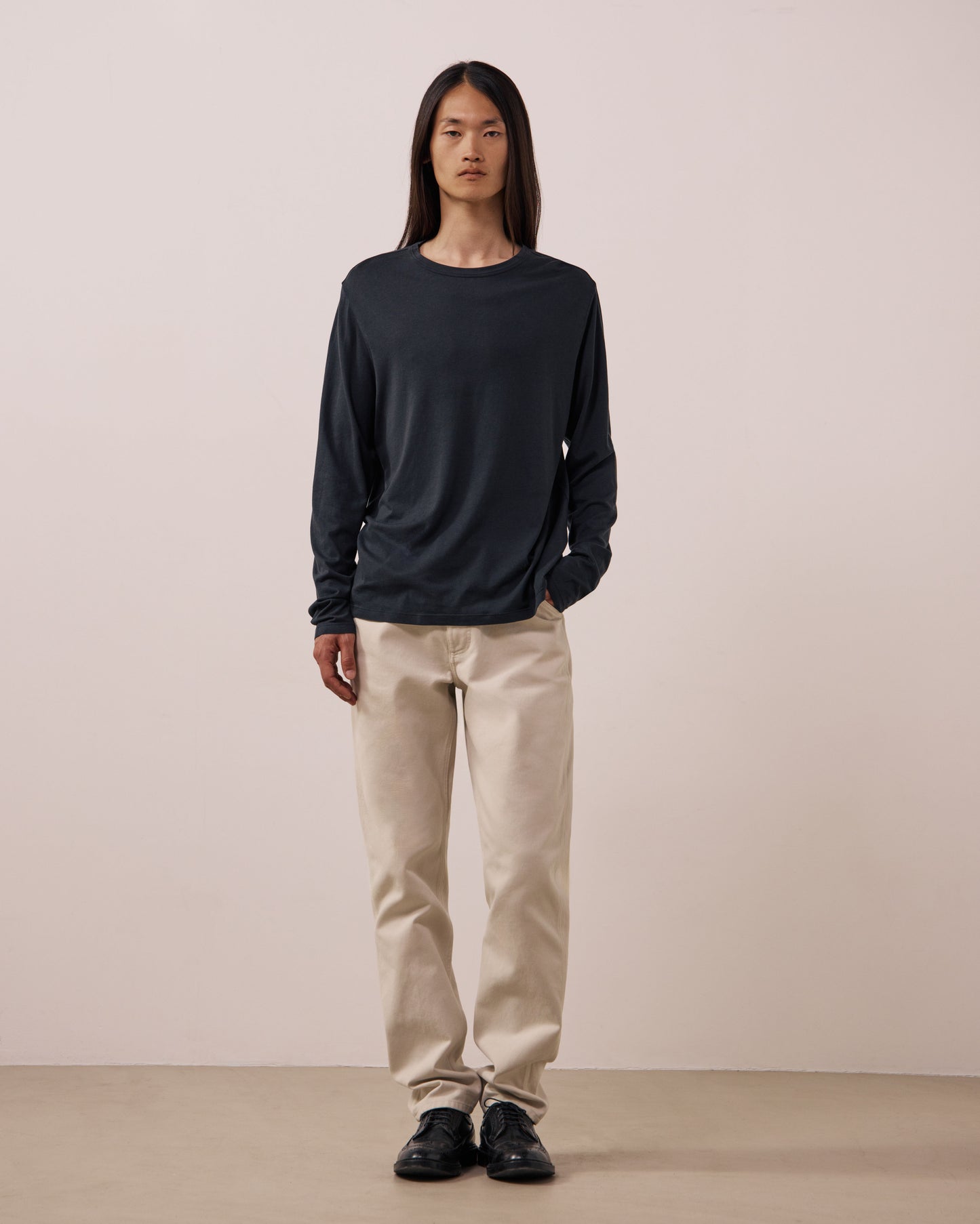 T-shirt Homme en Jersey de Lyocell & Coton Noir Tee
