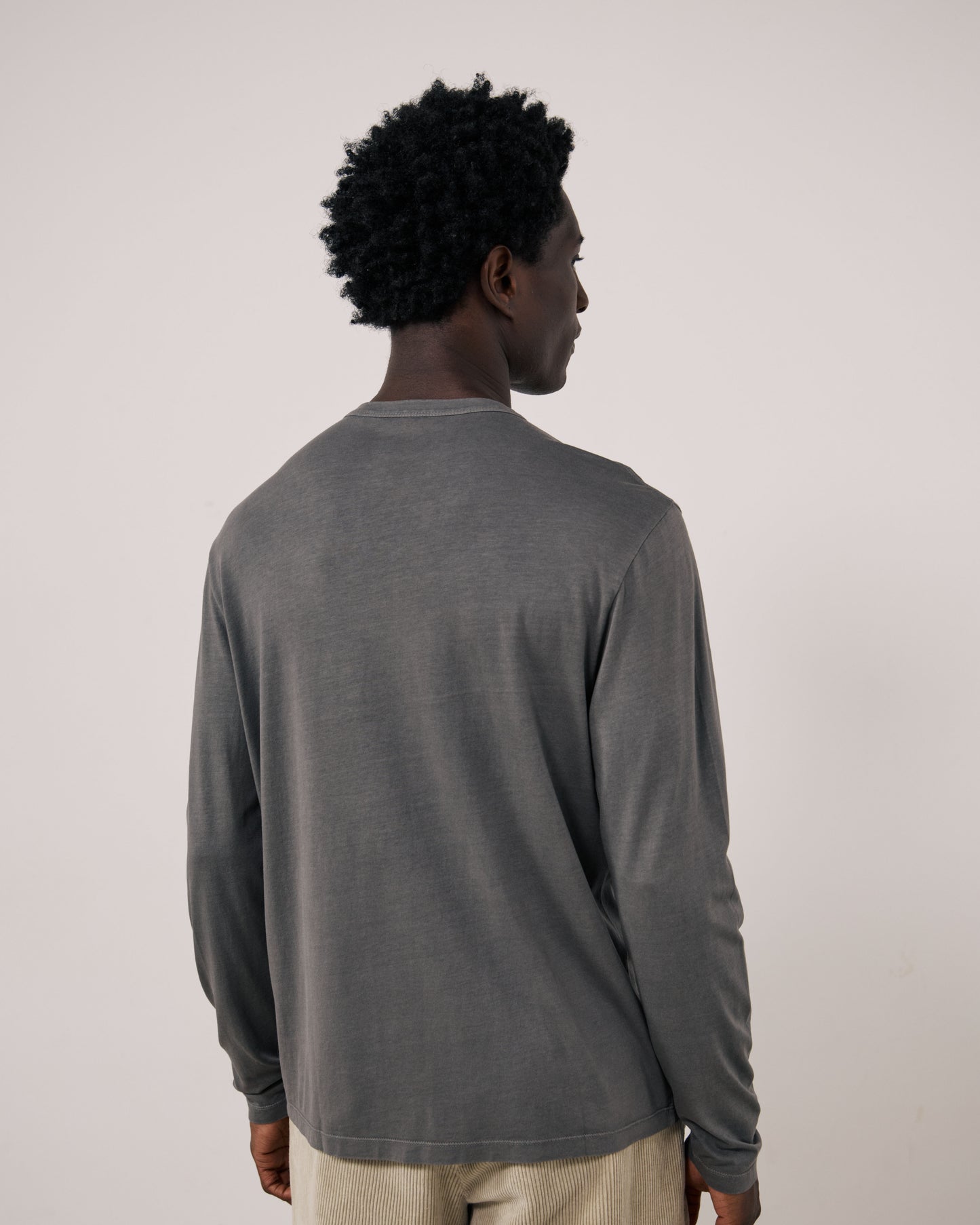 T-shirt Homme en Jersey de Lyocell & Coton Gris Henley