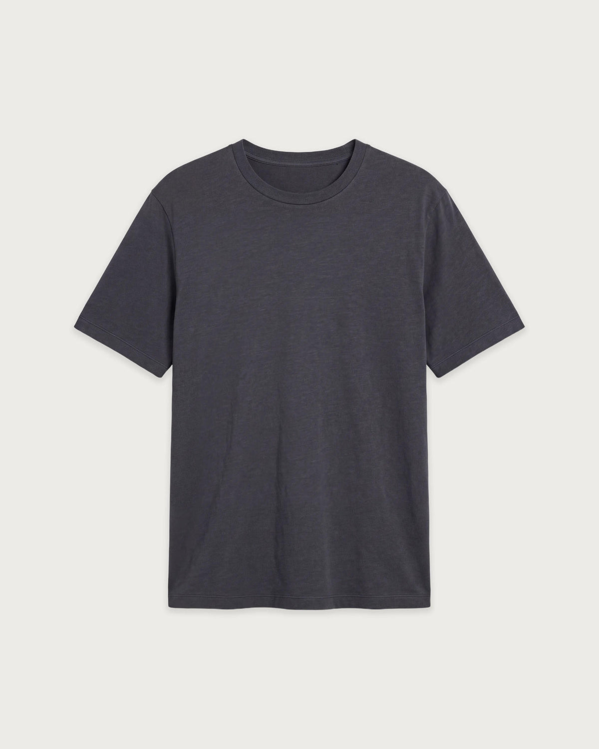 Herren-T-Shirt aus Slub-Baumwolle in Kohle Crew