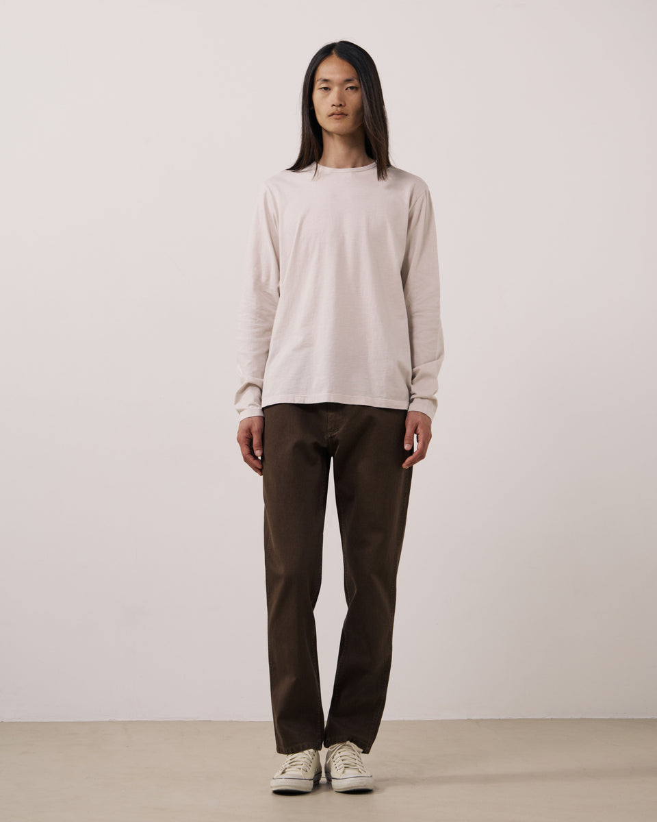 T-shirt Homme en Coton Slub Ecru Crew - Image 2