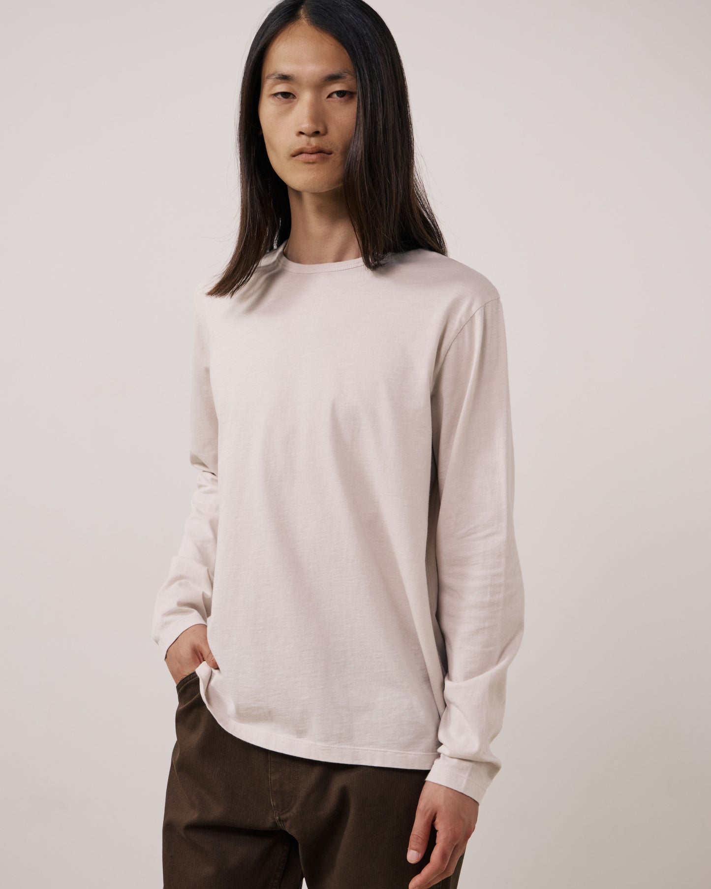 T-shirt Homme en Coton Slub Ecru Crew