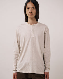 T-shirt Homme en Coton Slub Ecru Henley
