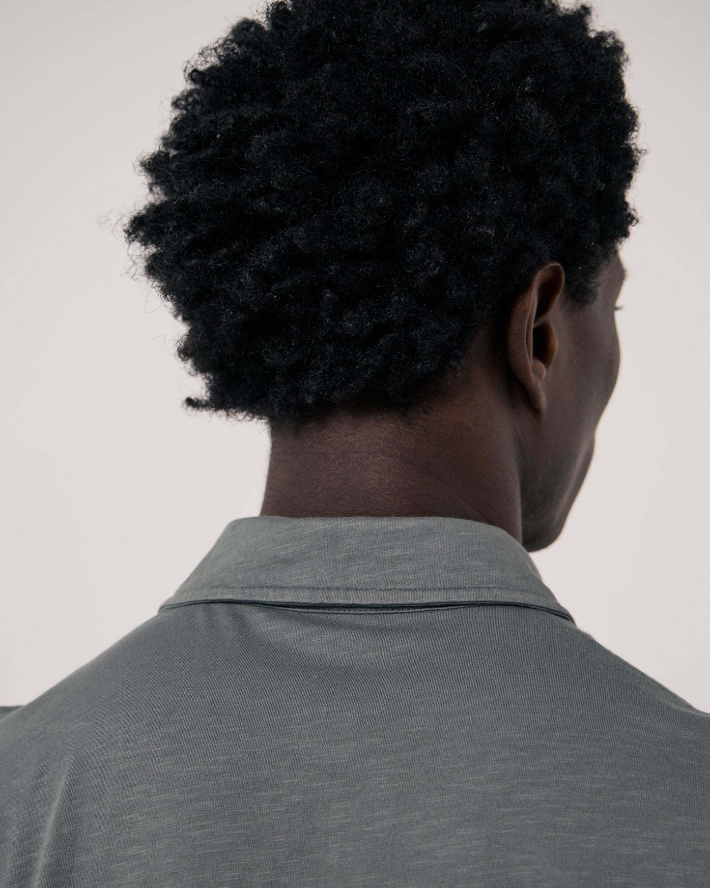 Polo Homme en Coton Slub Vert de gris Polo