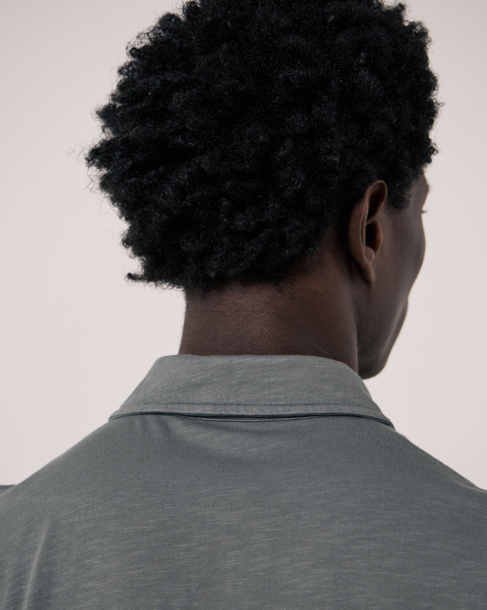 Polo Homme en Coton Slub Vert de gris Polo