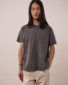 T-shirt Homme en Jersey de Coton Gris Pocket