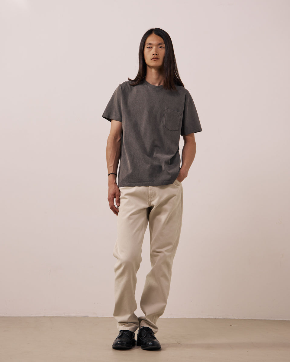 T-shirt Homme en Jersey de Coton Gris Pocket - Image 2