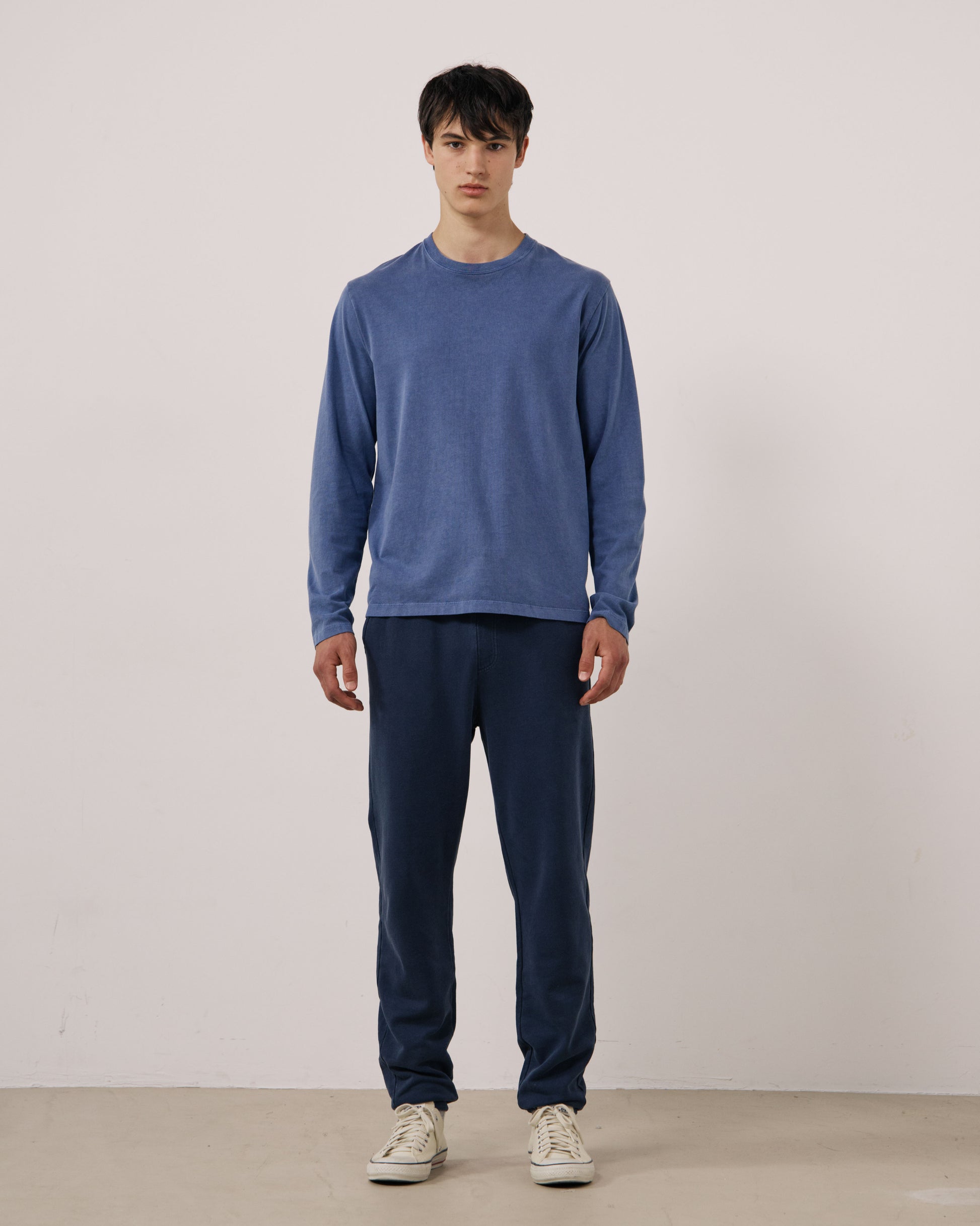 T-shirt Homme en Jersey de Coton Bleu Denim