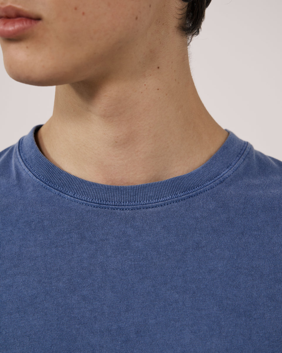 T-shirt Homme en Jersey de Coton Bleu Denim - Image 3