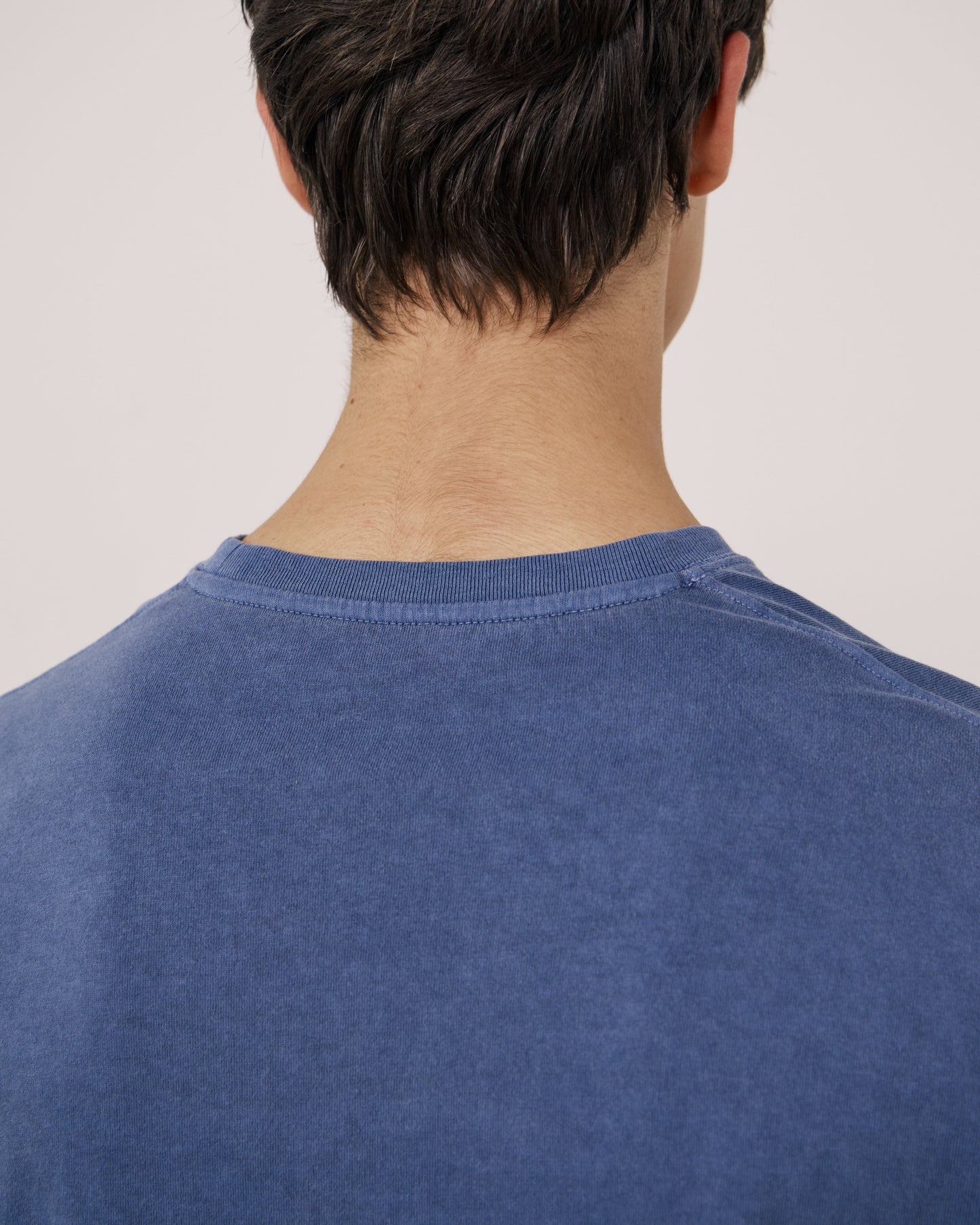 T-shirt Homme en Jersey de Coton Bleu Denim