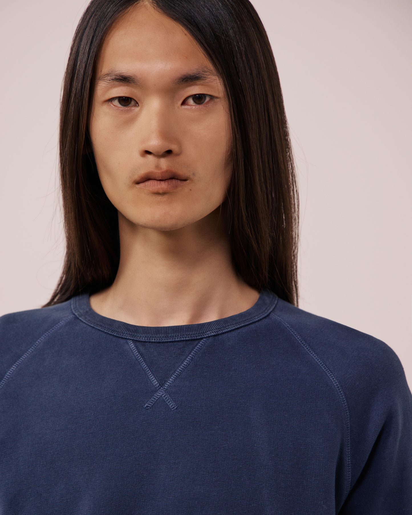 Sweatshirt Homme en Molleton Bleu Nuit Light