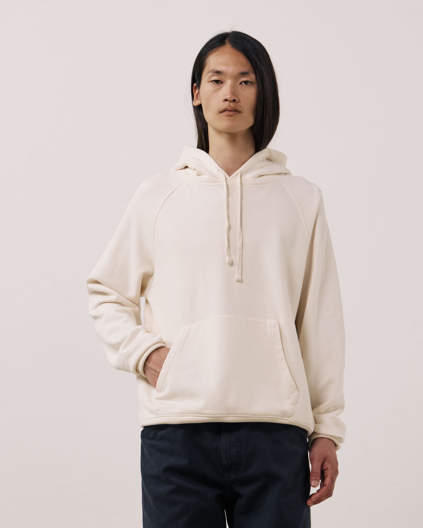 Sweatshirt Homme en Molleton Crème Hoodie