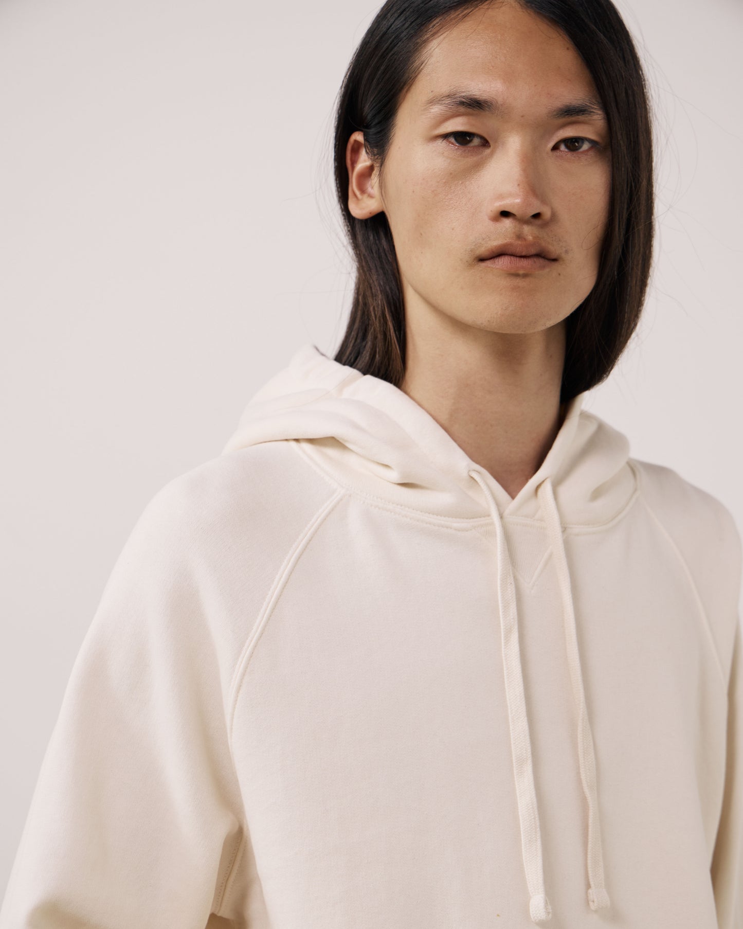 Sweatshirt Homme en Molleton Crème Hoodie