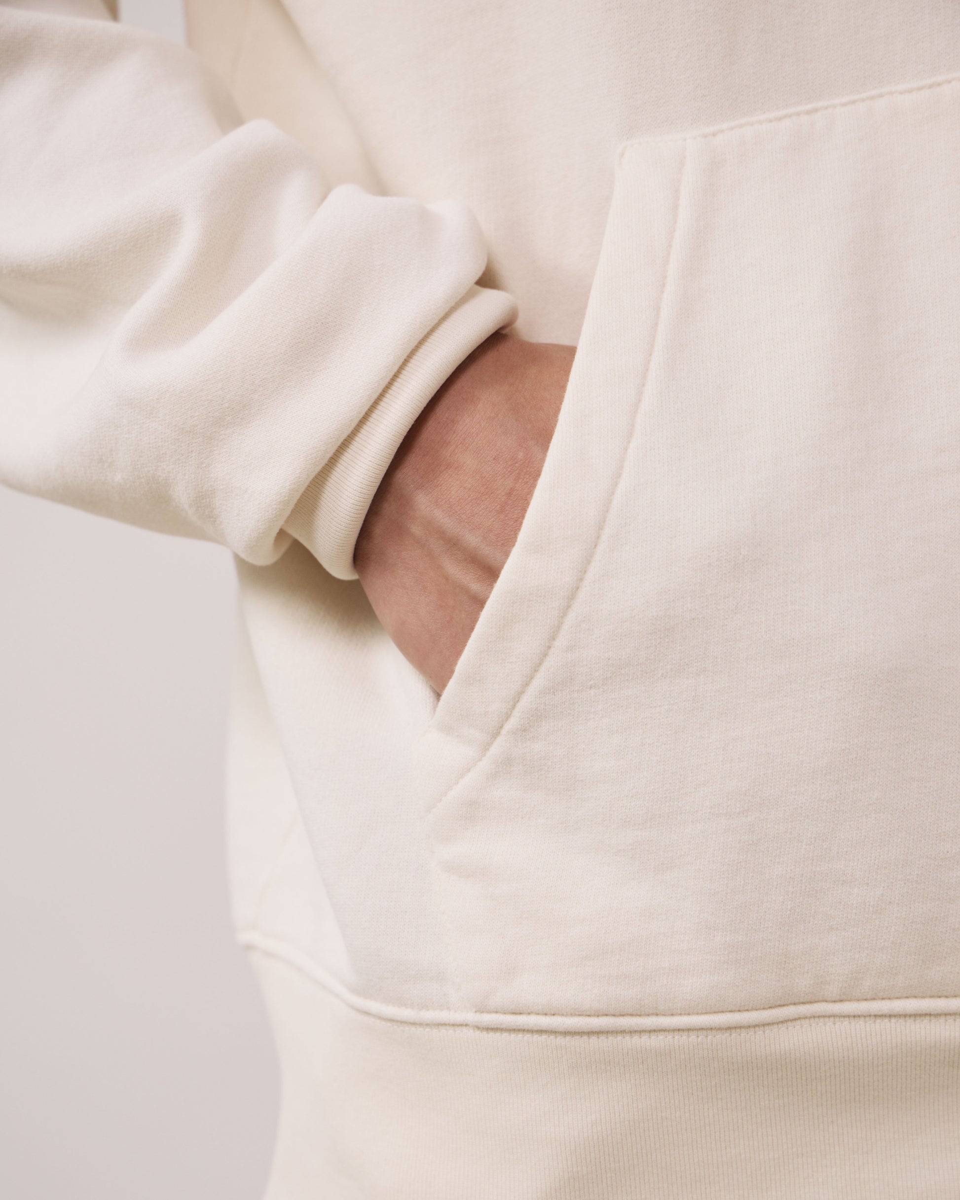 Sweatshirt Homme en Molleton Crème Hoodie