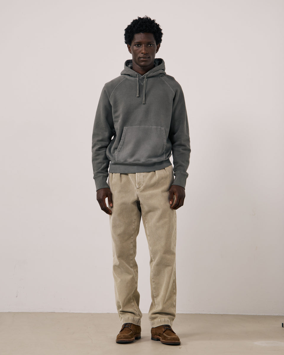 Felpa da uomo in felpa grigio Hoodie - Image 2