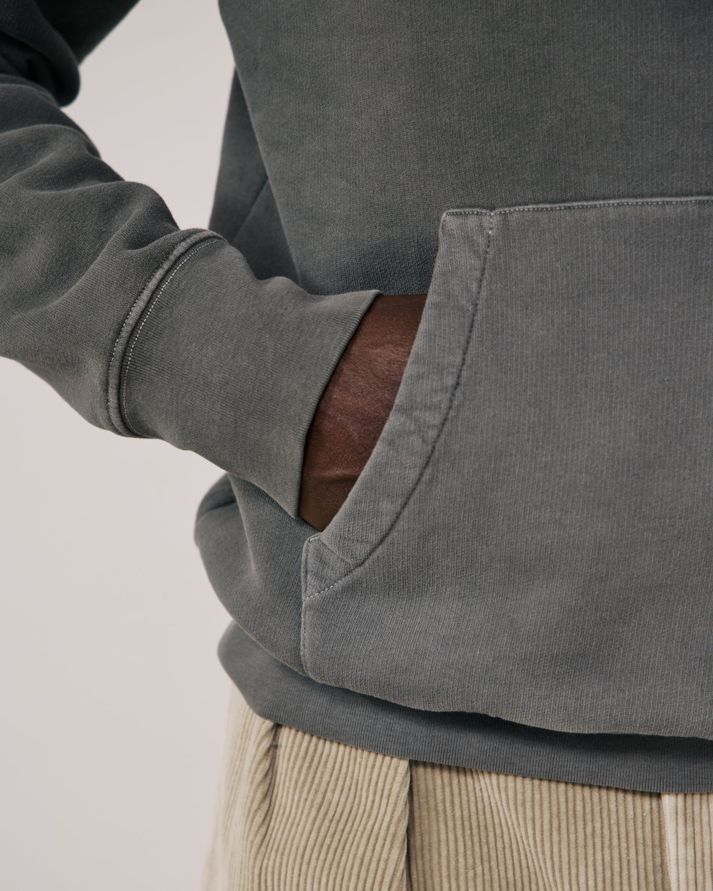 Sweatshirt Homme en Molleton Gris Hoodie