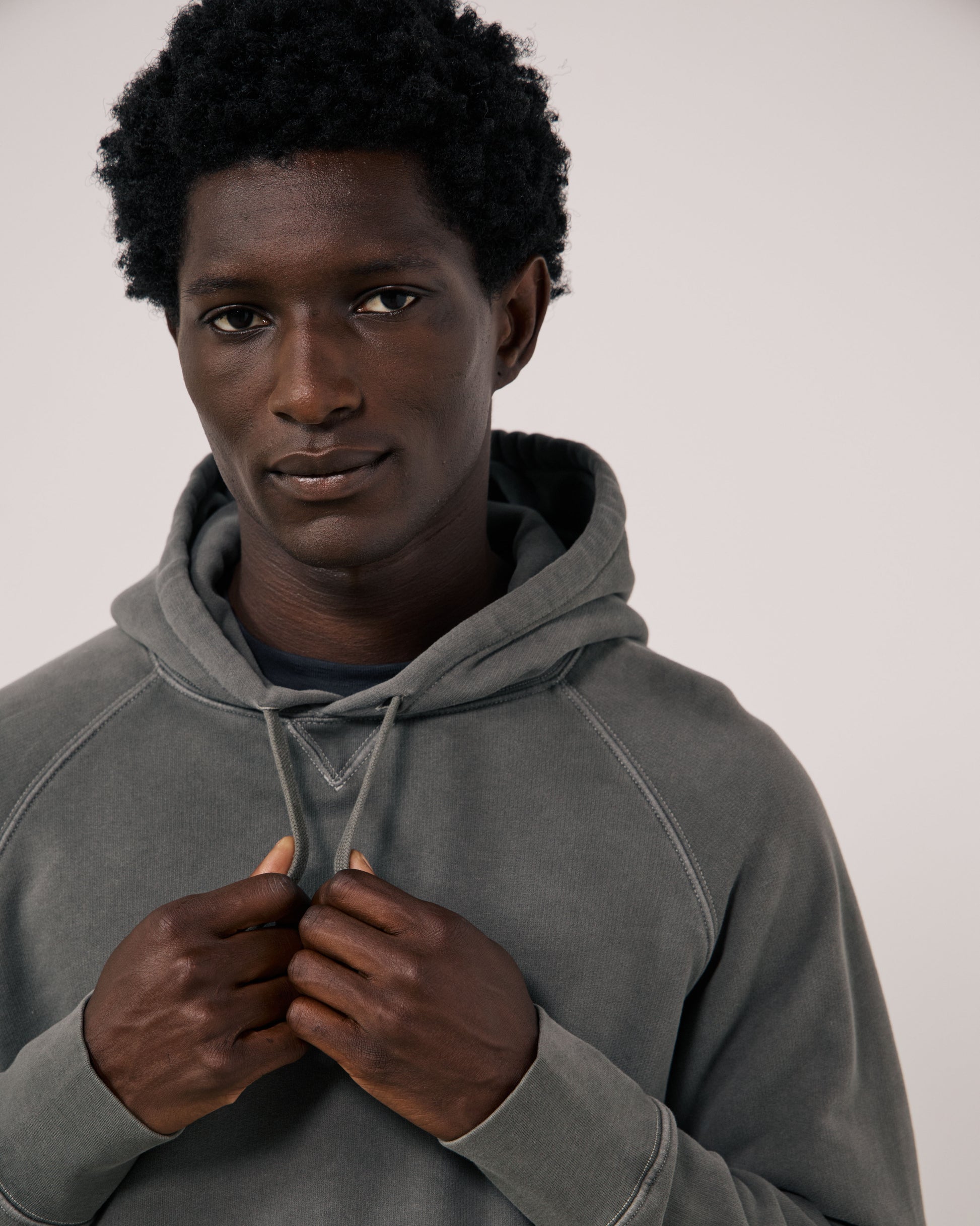 Sweatshirt Homme en Molleton Gris Hoodie