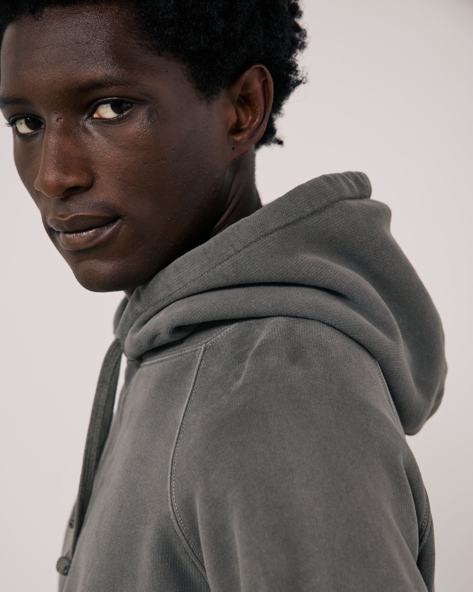 Sweatshirt Homme en Molleton Gris Hoodie