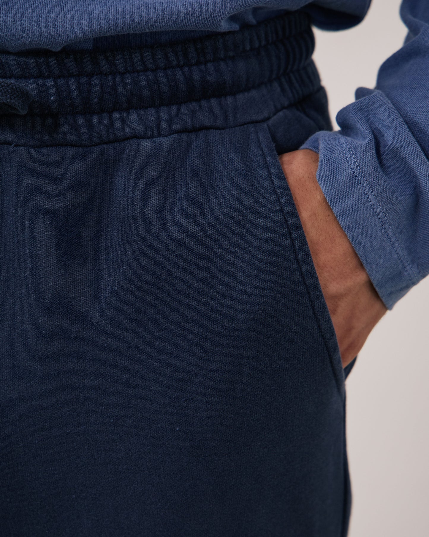 Pantalon Homme en Molleton Bleu Nuit Fleece