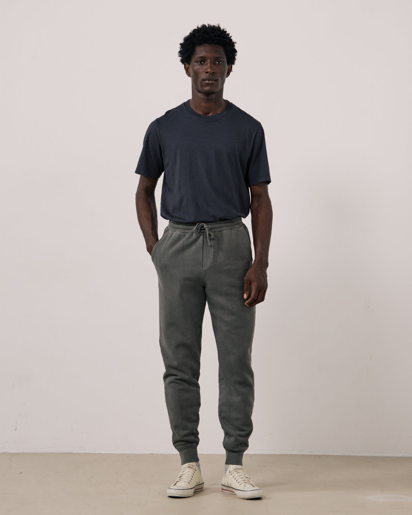 Pantalon Homme en Molleton Gris Fleece