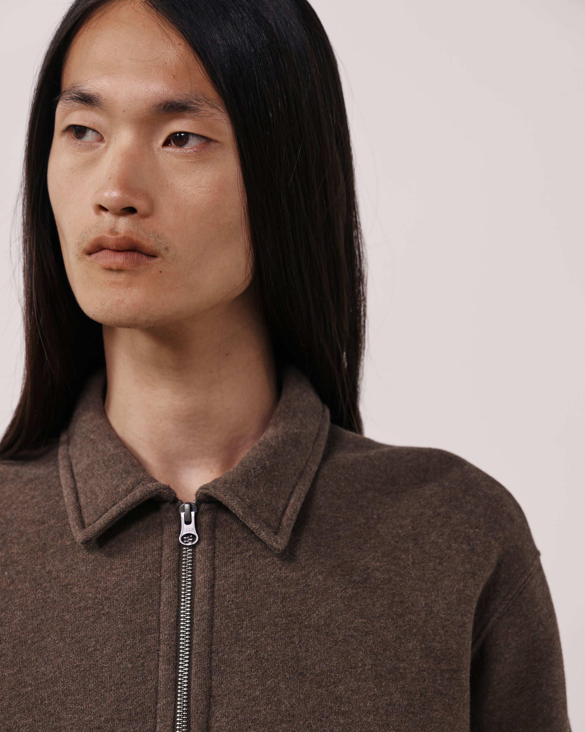 Sweatshirt Homme en Molleton Brossé Marron Polo