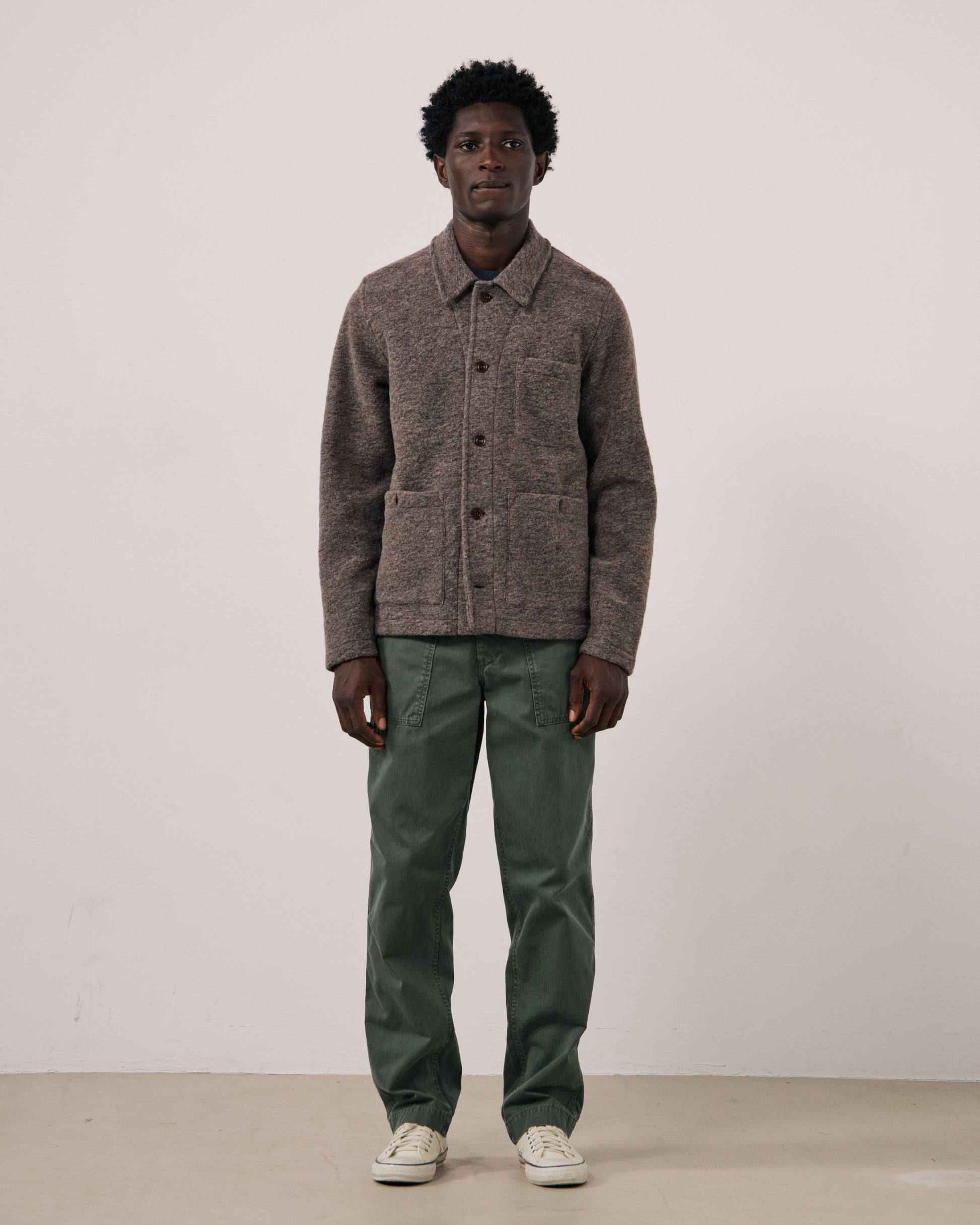 Veste Homme en Laine Bouillie Taupe Service