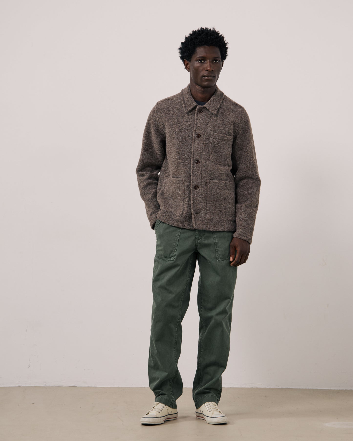 Veste Homme en Laine Bouillie Taupe Service