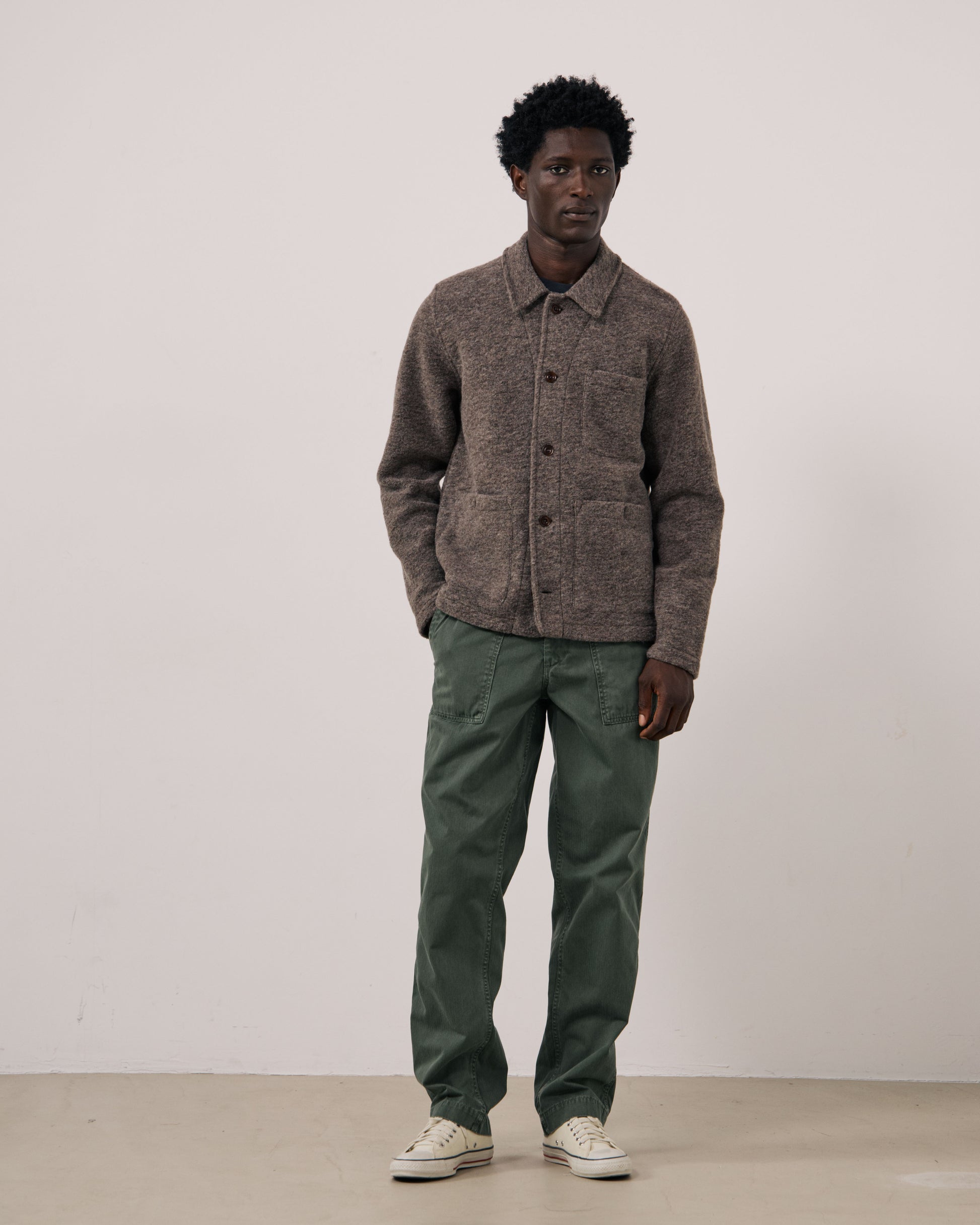 Veste Homme en Laine Bouillie Taupe Service