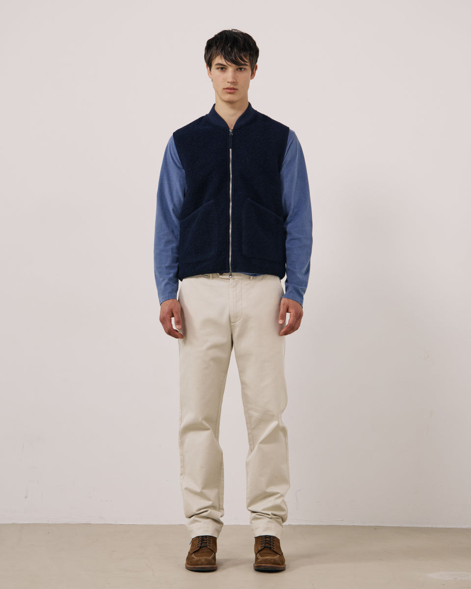 Gilet Homme en Laine Bouillie Bleu Marine - Image 2