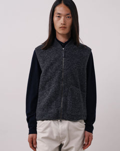 Gilet Homme en Laine Bouillie Carbone Boiled