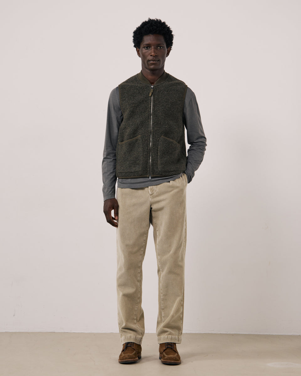 Gilet da uomo in lana cotta verde militare Boiled - Image 2