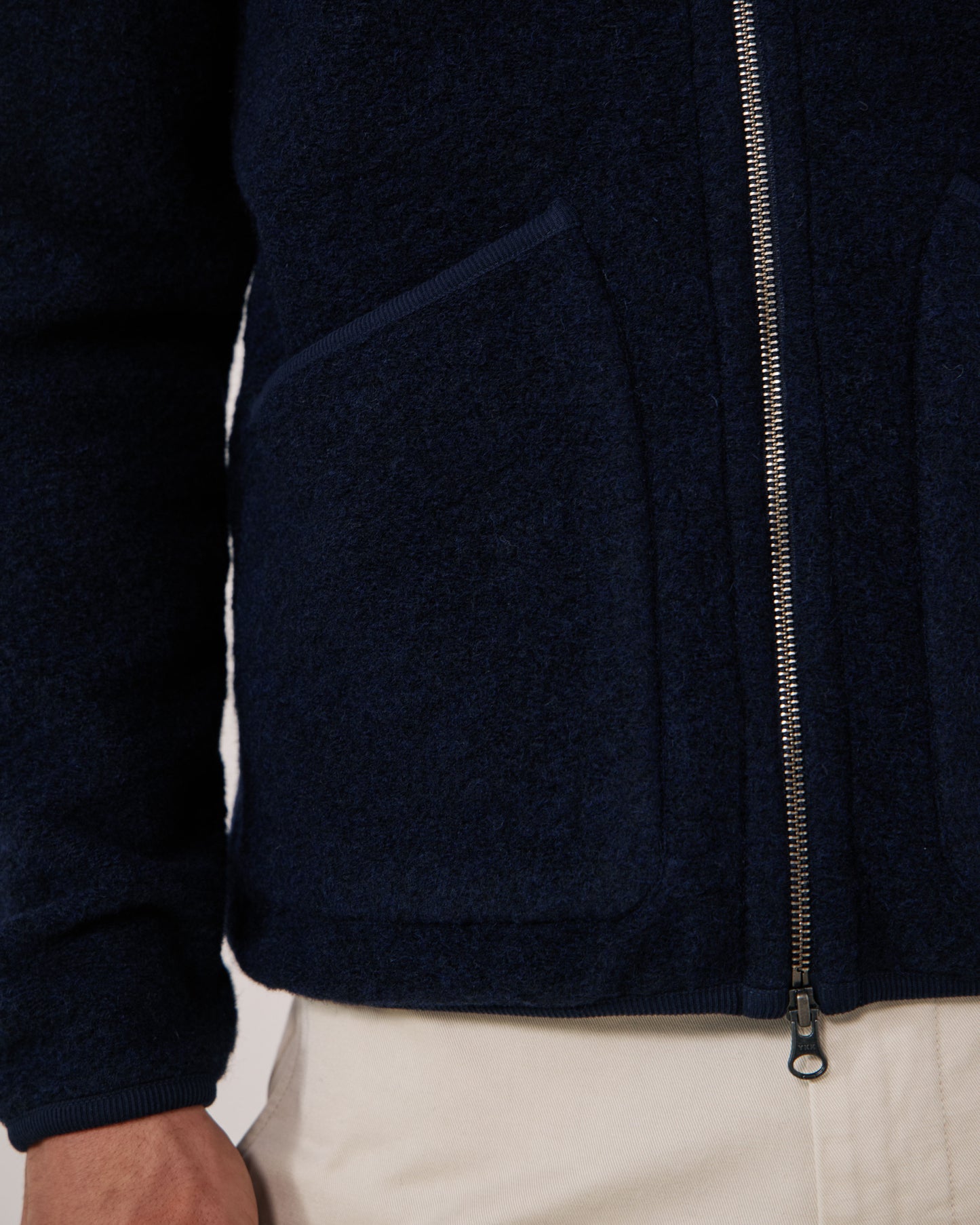 Blouson Homme en Laine Bouillie Bleu Marine Bomber