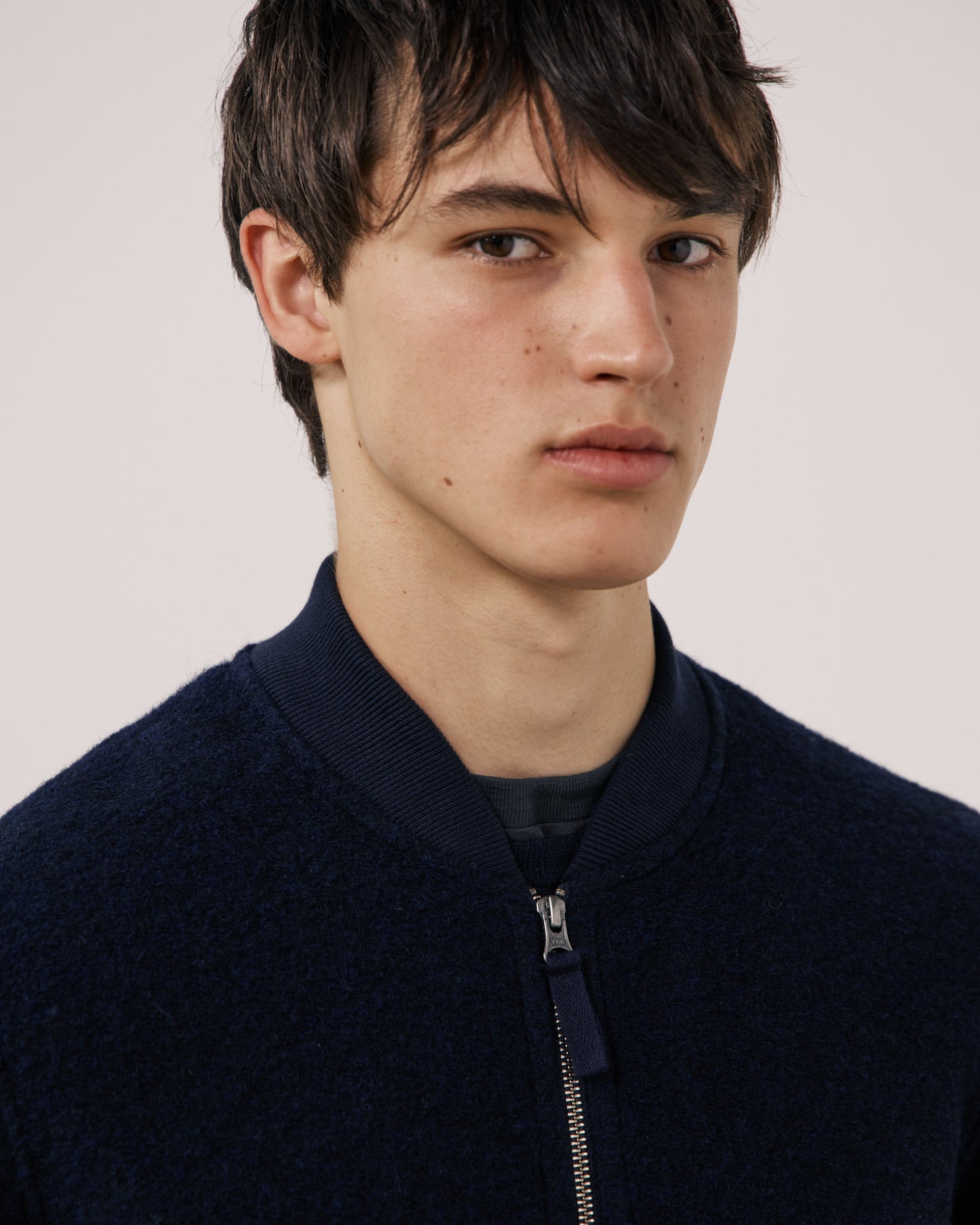 Blouson Homme en Laine Bouillie Bleu Marine Bomber