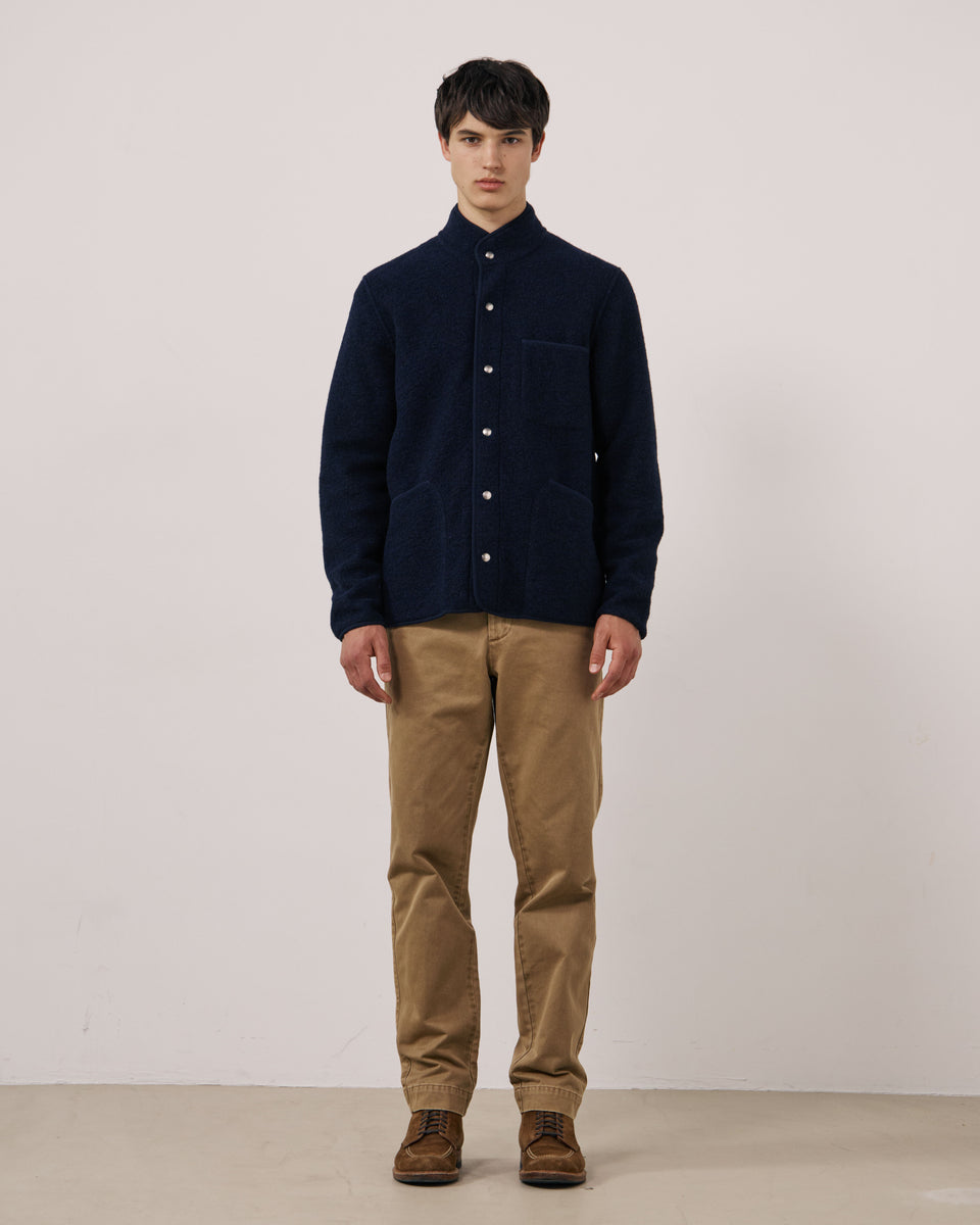 Veste Homme en Laine Bouillie Bleu Marine Jock - Image principale