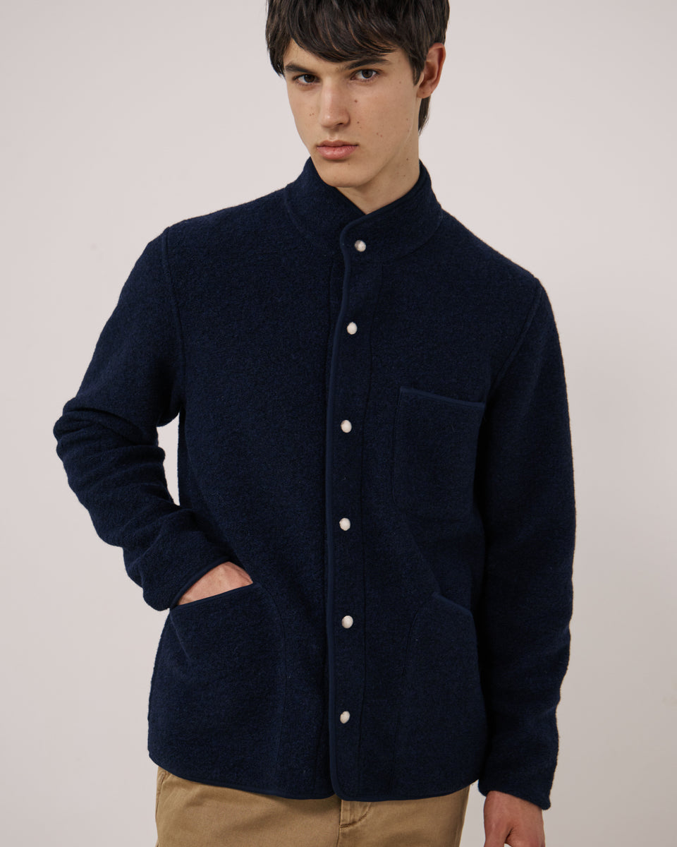 Veste Homme en Laine Bouillie Bleu Marine Jock - Image 2