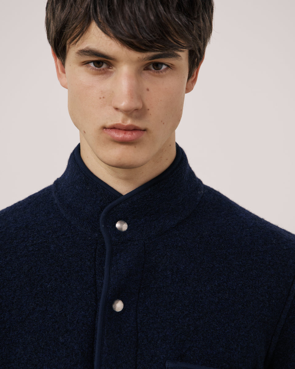 Veste Homme en Laine Bouillie Bleu Marine Jock - Image 3