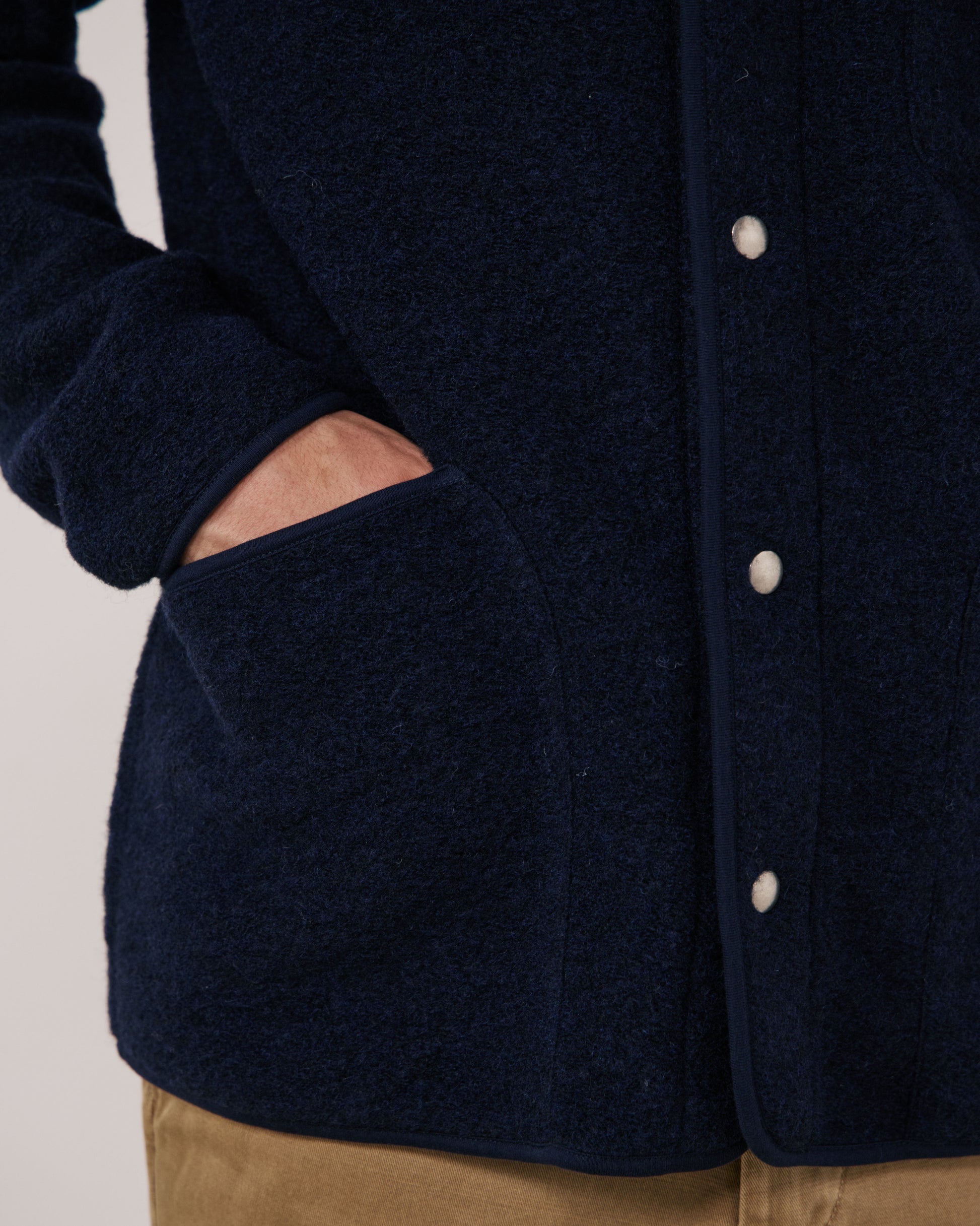 Veste Homme en Laine Bouillie Bleu Marine Jock