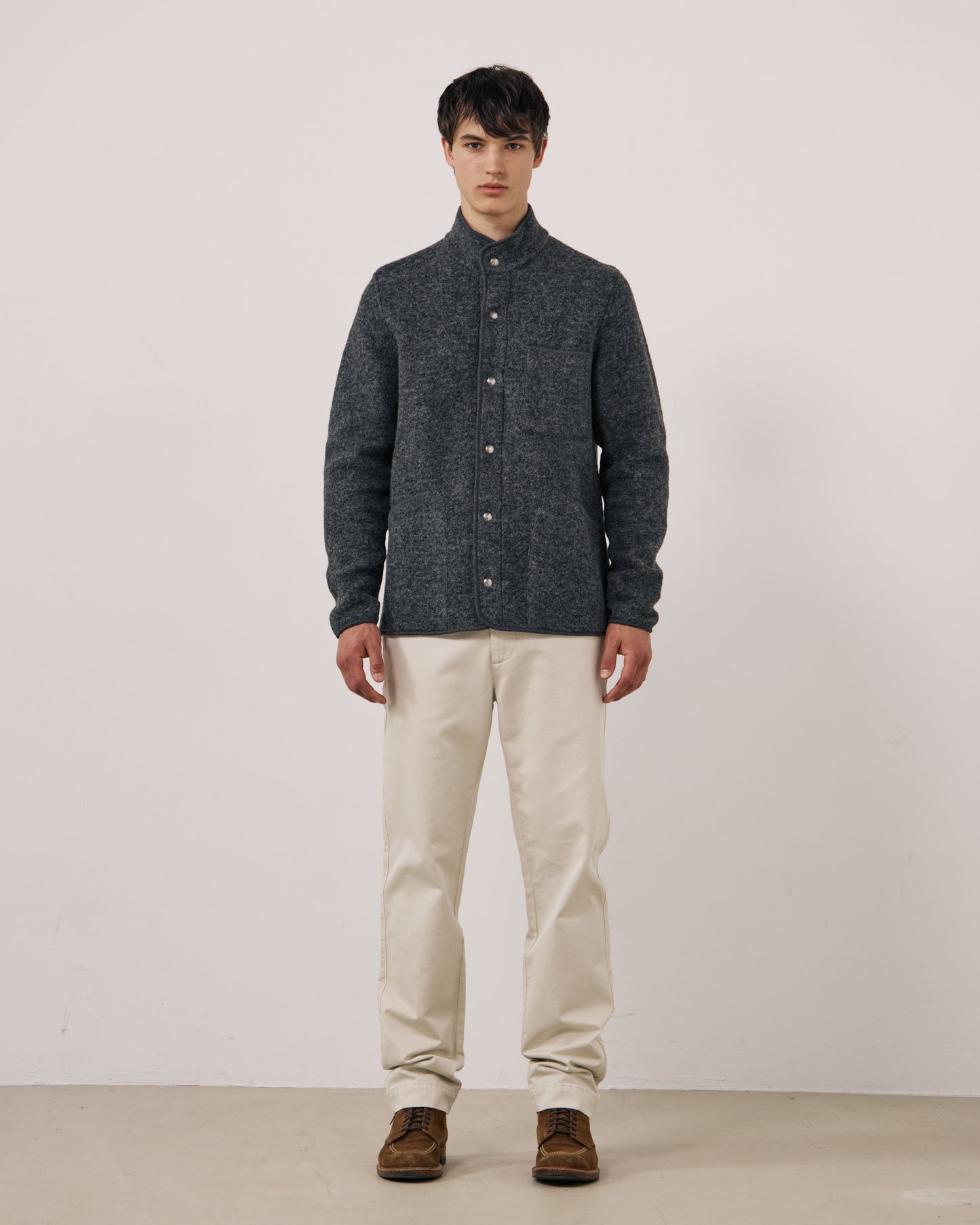 Veste Homme en Laine Bouillie Carbone Jock