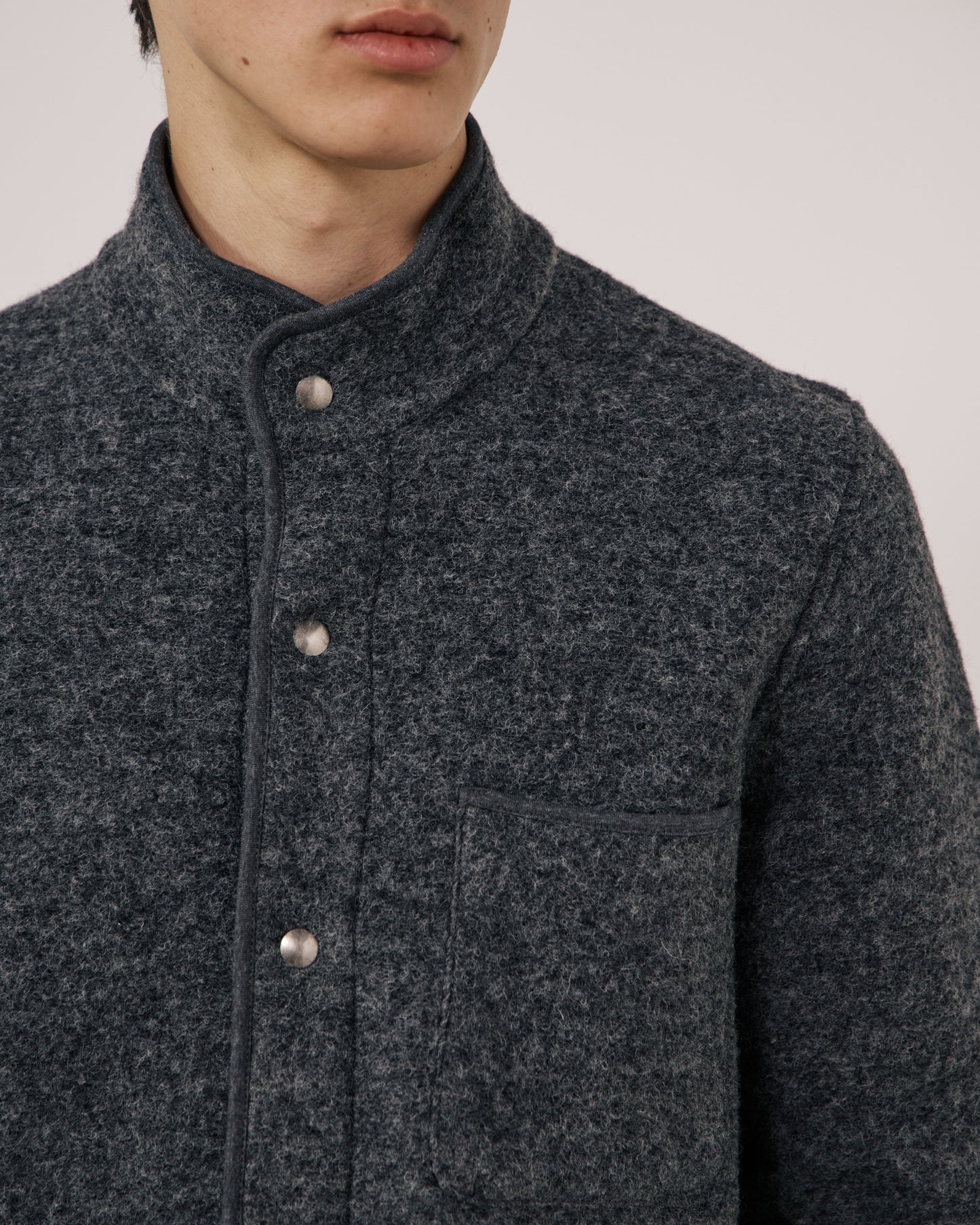 Veste Homme en Laine Bouillie Carbone Jock