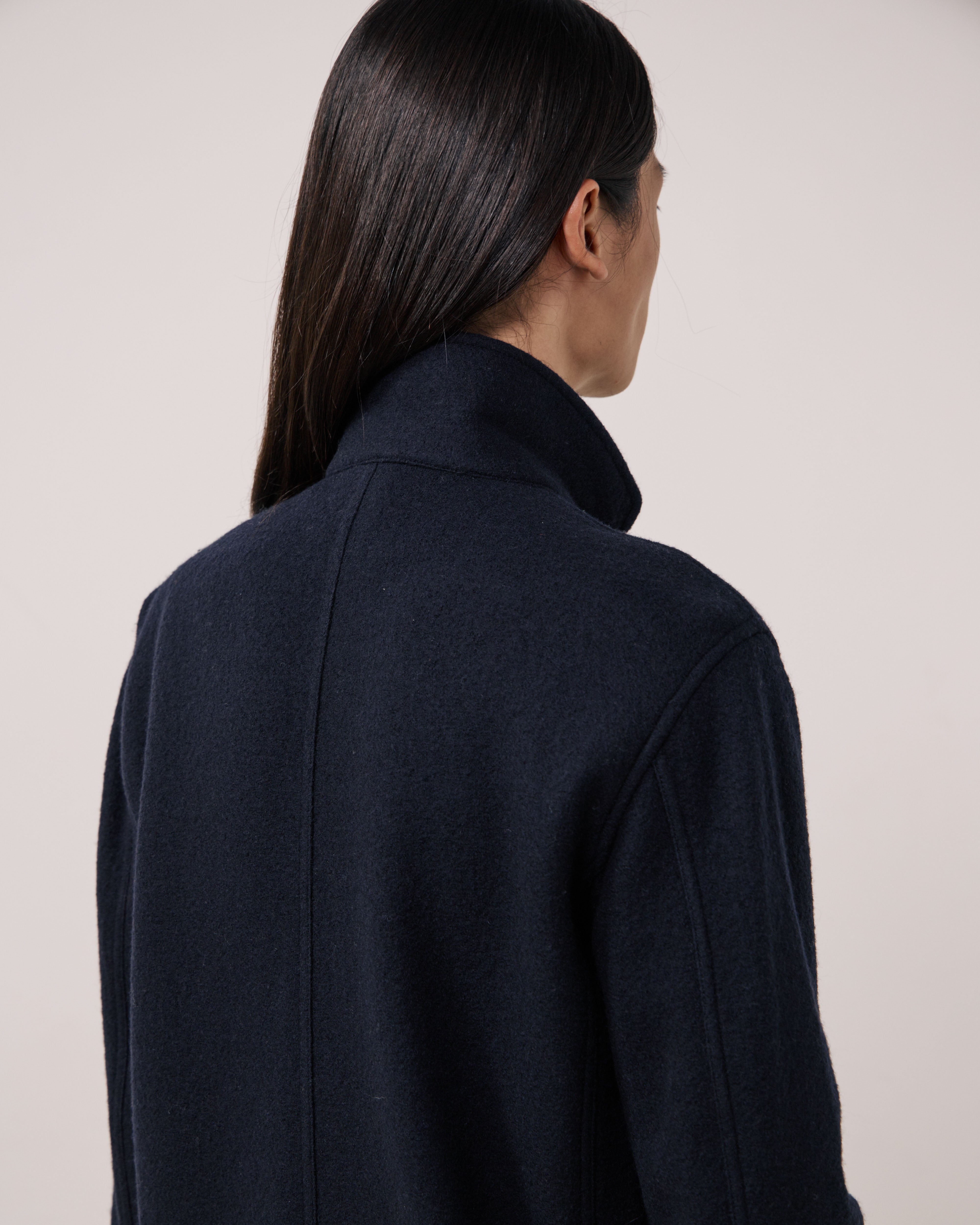 Men's Navy Blue Boiled Wool Jacket BG87309-01 - Men's Jacket